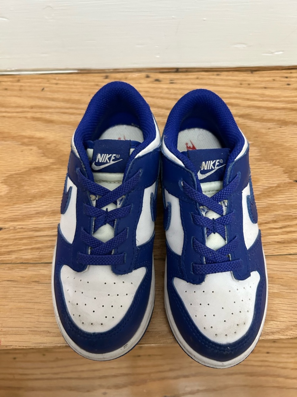 Nike Kids Royal Blue and White Low-Top Sneakers